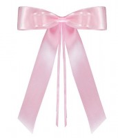 Preview: 4 satin decorative bows pink 14cm