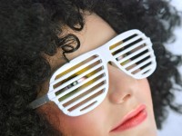 Anteprima: Divertenti occhiali griglia bianca