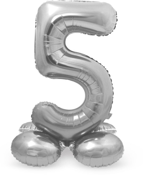Number 5 balloon silver 72cm