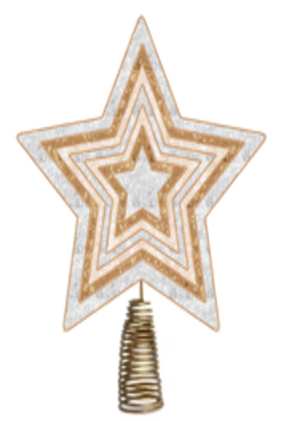 Estrella superior del árbol - Navidad colorida