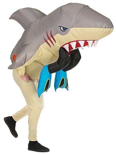 Costume d'attaque de requin gonflable pour homme 2
