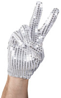 Preview: Silver colored sequin gloves