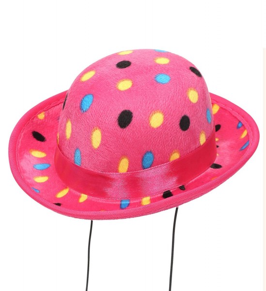 Parata di punti per mini cappelli da clown rosa 2
