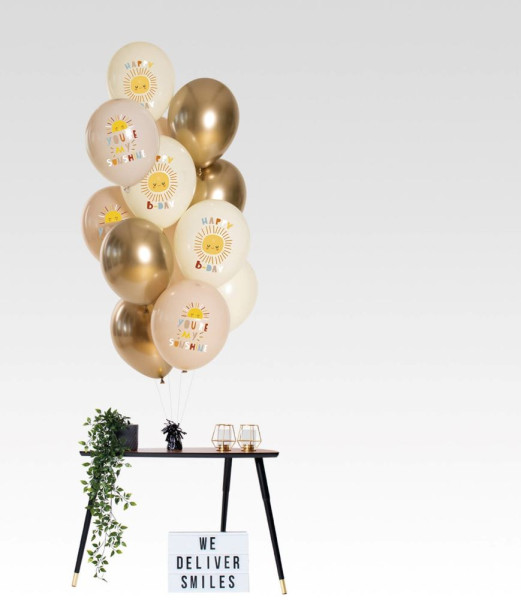 12 globos de cumpleaños sol 33cm