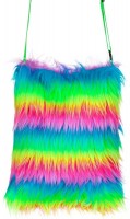 Oversigt: Rainbow neon plys taske
