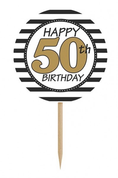 6-pack party pickers 50th birthday 9.2cm 2