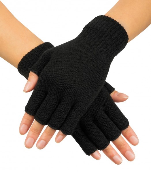 Schwarze Fingerlose Handschuhe