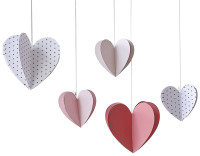 5 3D-plafondhangers met liefdesboodschap