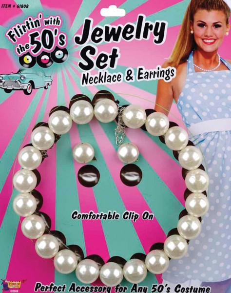 Komplet biżuterii z białej perły