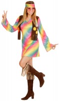 Aperçu: Déguisement fille hippie arc-en-ciel