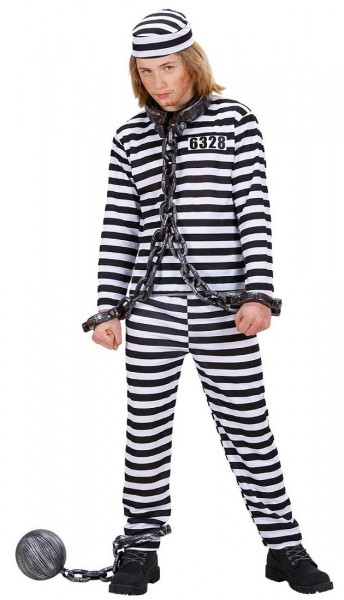 Small striped convict child costume