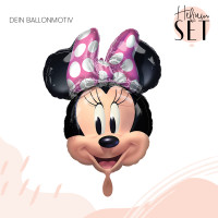 Vorschau: Minnie Mouse Forever Ballonbouquet-Set mit Heliumbehälter