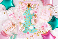 Oversigt: 20 servietter lyserøde julekugler 12cm