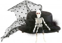 Preview: Mini cylinder hat with skeleton