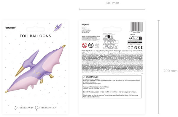 Pterodactyl Folienballon 1,2m 4