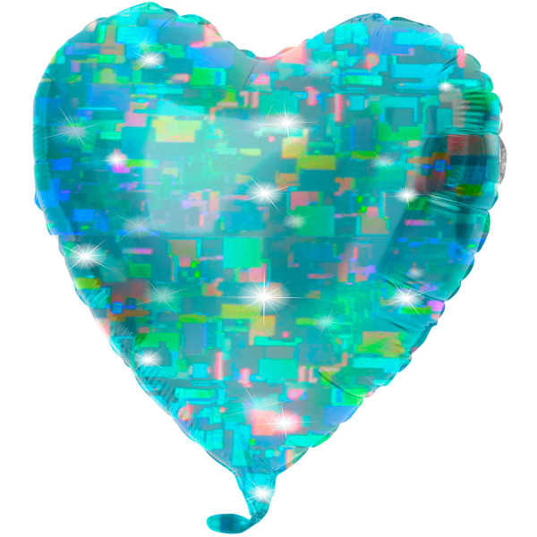 Heart foil balloon aqua 61cm