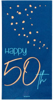 10 Elegant Blue 50th Birthday Servietten 33cm