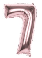 Balon foliowy numer 7 w kolorze różowego złota 86cm