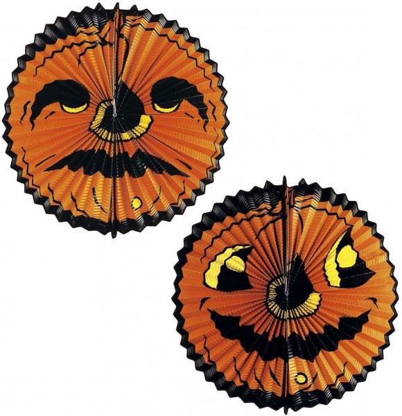 Halloween Kürbis Lampion mit zwei Gesichtern 40cm