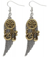 Steampunk wing earrings
