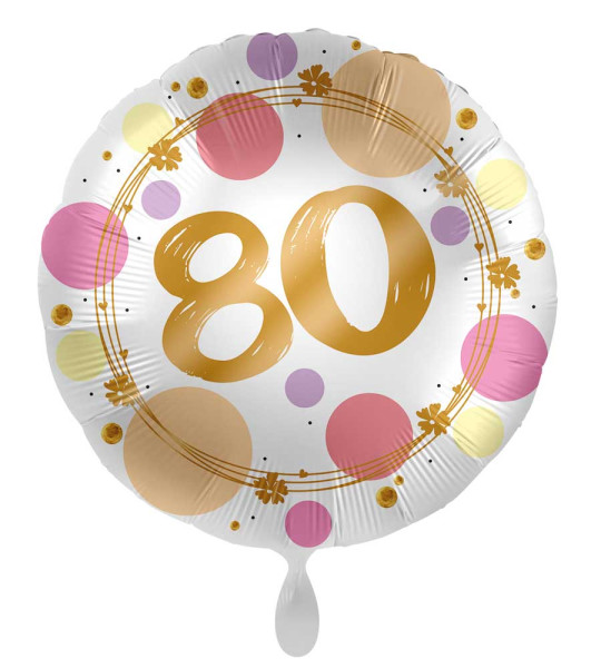 80e verjaardag ballon Happy Dots 71cm