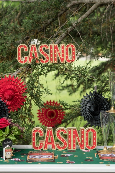 LED Casino houten bord Jackpot 30 x 10 cm 3
