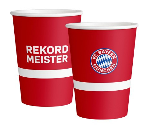8 bicchieri di carta FC Bayern Monaco da 250 ml