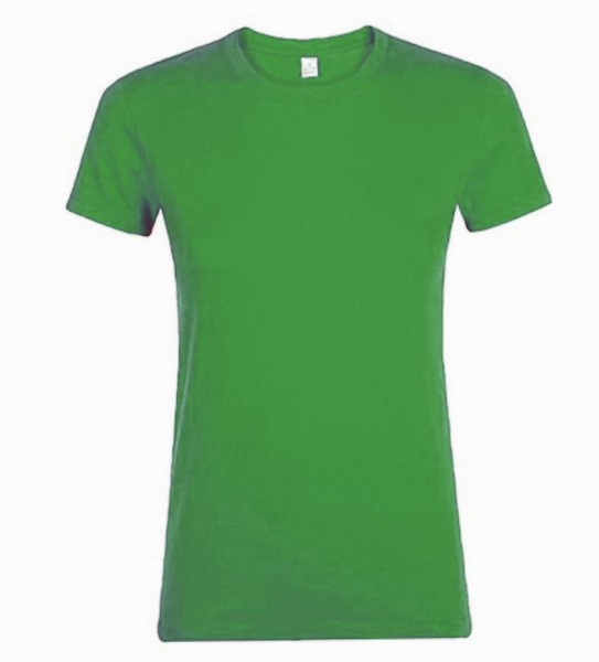 Grünes Rundhals T-Shirt für Damen