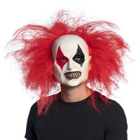 Psycho Clown Latexmaske mit Haaren