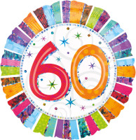Kleurrijke 60e Verjaardag ballon 45cm