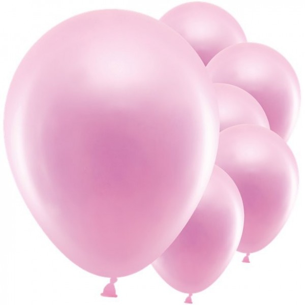 10 ballons métalliques party hit rose clair 30cm