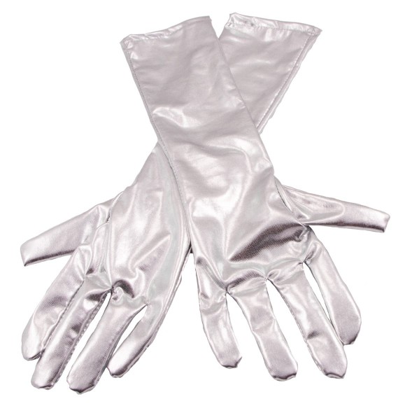 Metallic silver gloves