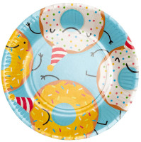 Vorschau: 8 Happy Donut Pappteller 23cm