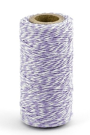 50 m przędzy bawełnianej w kolorze liliowo-białym