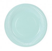 Aperçu: 6 assiettes en papier turquoise tropical 18cm