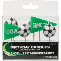 6 Fodboldspil Time Cake Candles