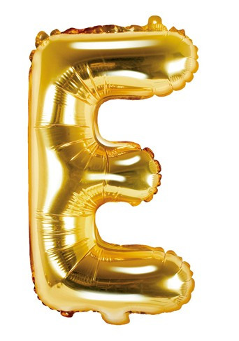 Foil balloon E gold 35cm