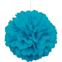 Preview: Fluffy pompom turquoise 40cm