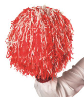 Vorschau: Cheerleader Pompom in Rot-Weiß