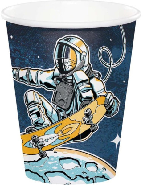 8 Space Skater paper cups 250ml