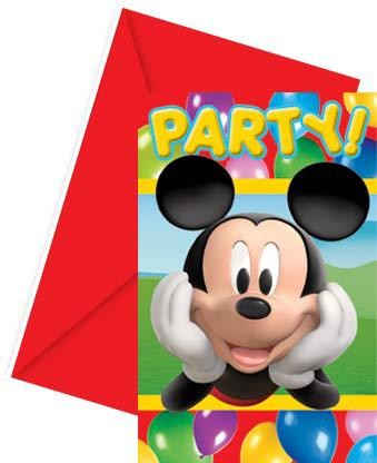6 Mickey Mouse Wunderhaus Einladungskarten