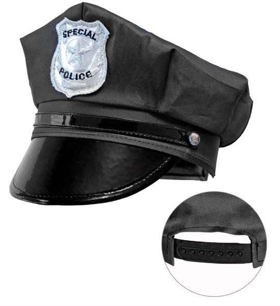 Specjalna czapka policyjna z regulacją rozmiaru
