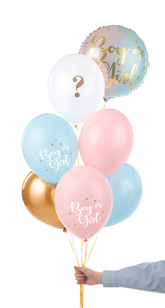 6 Boy or Girl Mom to be Luftballons 30cm 3