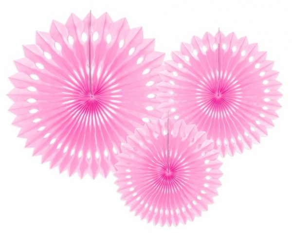 3 paper rosettes Kate pink