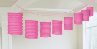Guirlande de lanternes en papier rose 3.65m