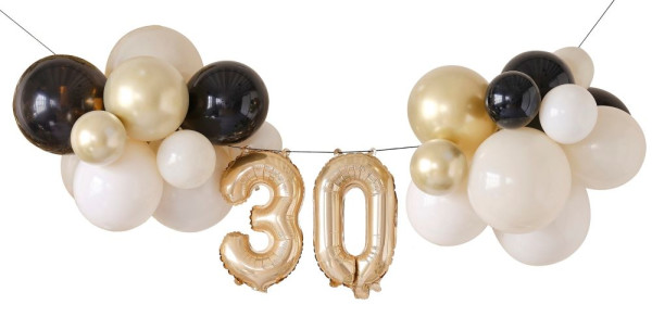 Elegant 30 års fødselsdag ballon guirlande, 26 stk