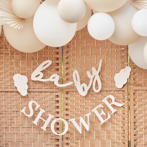 Guirnalda baby shower blanca 1,5m