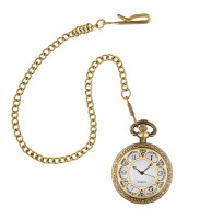 Reloj de bolsillo mecánico con cadena de oro.