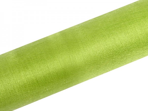 Organza fabric Elisa light green 9m x 36cm