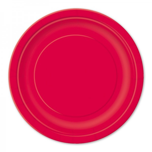 8 platos de papel Vera rojo 23cm
